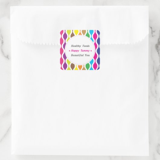 Gewicht en gezondheid vierkante sticker (Tas)