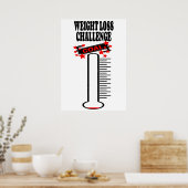 Gewicht Goal Thermometer BLANK Poster (Keuken)