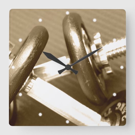 Gewicht gym Dumbbell Vierkante Klok (Voorkant)