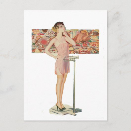 Gewicht in  illustratie briefkaart (Voorkant)