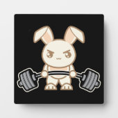 Gewicht Lifte Bunny Cartoon - Kute Anime Workout Fotoplaat (Voorkant)