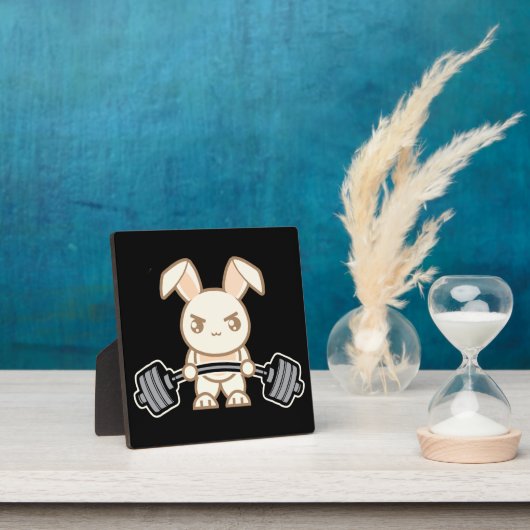 Gewicht Lifte Bunny Cartoon - Kute Anime Workout Fotoplaat (Insitu)