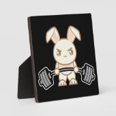 Gewicht Lifte Bunny Cartoon - Kute Anime Workout Fotoplaat (Voorkant)