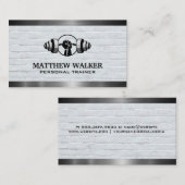 Gewicht Lifte Logo | Brick en metaal Visitekaartje (Voorkant / Achterkant)