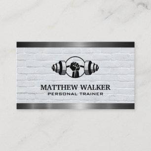 Gewicht Lifte Logo Brick en metaal Visitekaartje