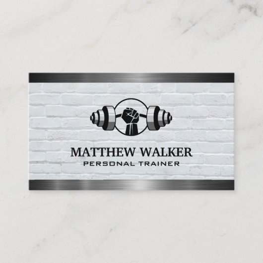 Gewicht Lifte Logo | Brick en metaal Visitekaartje (Voorkant)