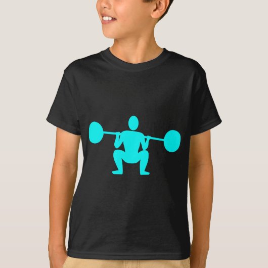 Gewicht Lifter 01 - Cyaan T-shirt (Voorkant)
