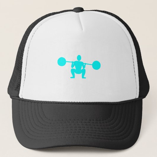 Gewicht Lifter 01 - Cyaan Trucker Pet (Voorkant)