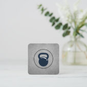 Gewicht Lifter Personal Trainer Kettle Bell Vierkante Visitekaartje (Staand voorkant)