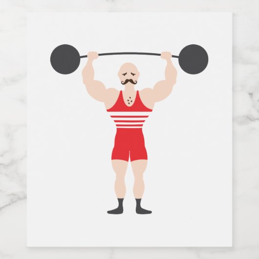 Gewicht Lifter Wijn Etiket (Enkel label)