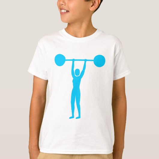 Gewicht Lifting 02 - Sky Blue T-shirt (Voorkant)