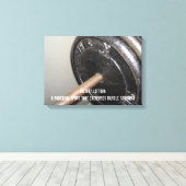 Gewicht Lifting Motivatie Bericht Canvas Afdruk (Insitu (Houten vloer))