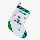 Gewicht Lifting Snowman Kleine Kerstsok (Voorkant (Hangend))