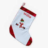 Gewicht Lifting Snowman Kleine Kerstsok (Voorkant (Hangend))