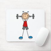 Gewicht Lifting Stick Figuur Mousepad Muismat (Met muis)