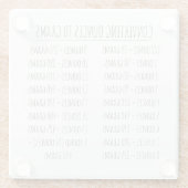 Gewicht omzettingstabel  Eenvoudig Glazen Onderzetter (Achterkant)