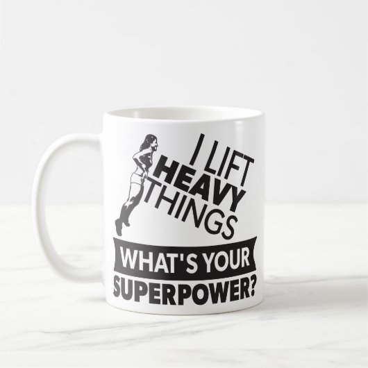 Gewicht opheffen Sterk Meisje - Ik til zware dinge Koffiemok (Links)