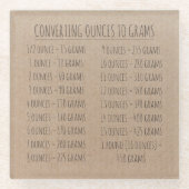 Gewicht van conversiegrafiek  Simple Kraft Paper Glazen Onderzetter (Voorkant)