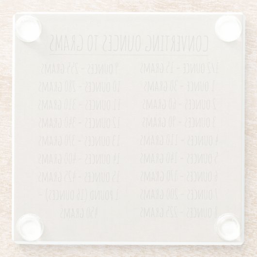 Gewicht van conversiegrafiek  Simple Kraft Paper Glazen Onderzetter (Achterkant)