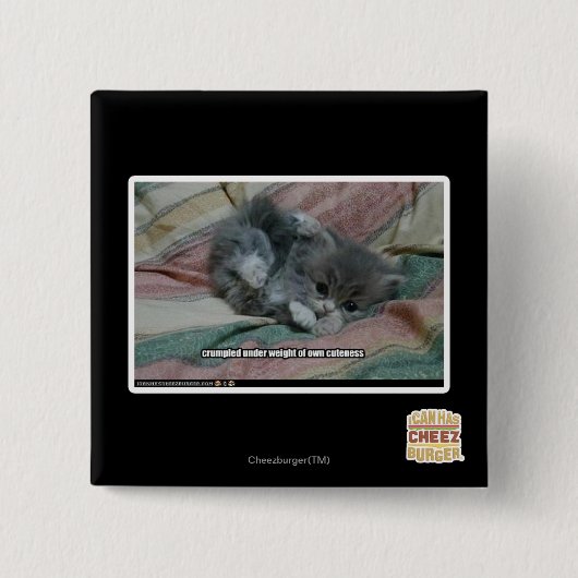 Gewicht van de eigen waskracht vierkante button 5,1 cm (Voorkant)