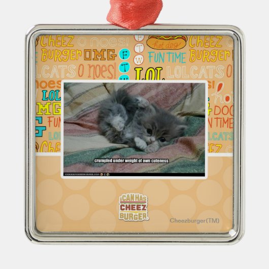 Gewicht van eigen cuteness metalen ornament (Voorkant)