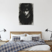 Gewicht van stilte - Inked Reflection Canvas Print (Insitu (Slaapkamer))
