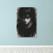 Gewicht van stilte - Inked Reflection Canvas Print (Insitu (Houten vloer))