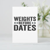 Gewicht voor datums Funny Fitness Workout Gift Bedankkaart (Staand voorkant)