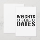 Gewicht voor datums Funny Fitness Workout Gift Bedankkaart (Voorkant / Achterkant)