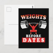 Gewicht vóór datums | Motivatie trainingscitaat Briefkaart (Voorkant / Achterkant)