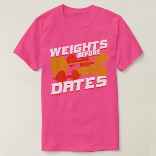 Gewicht vóór datums t-shirt (Design voorkant)