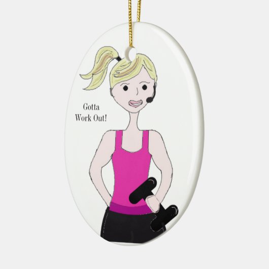 Gewicht Vrouw optillen Keramisch Ornament (Links)