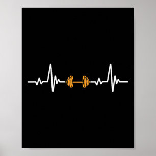 Gewichten Barbell Heartbeat Gym Bodybuilding Lifti Poster