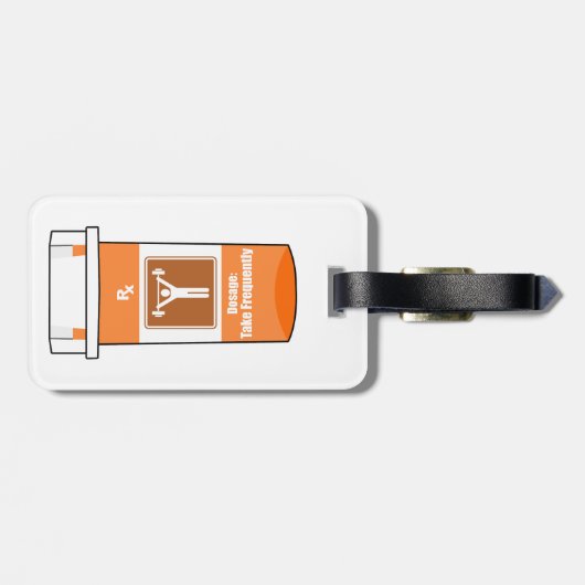 Gewichten heffen is mijn drug bagagelabel (Achterkant horizontaal)