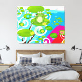 Gewichten heffende kikker canvas afdruk (Insitu (Slaapkamer))