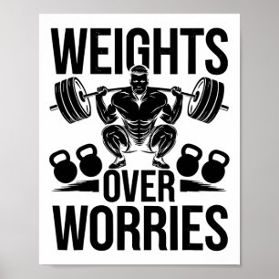 Gewichten Over Zorgen Gewichtheffer Bodybuild Poster