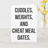 Gewichten, peul, kaasmaaltijd - Nieuwe gym Kaart (Gele Bloem)