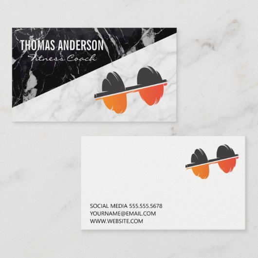 Gewichten sportschool | Fitness Gezondheid Visitekaartje (Voorkant / Achterkant)