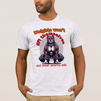 Gewichten tillen zichzelf niet op t-shirt