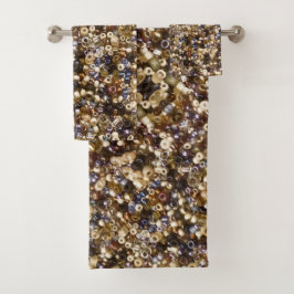 Gewichten van zaadkralen bad handdoek