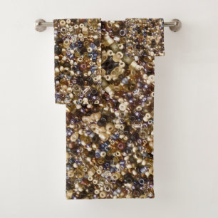 Gewichten van zaadkralen bad handdoek