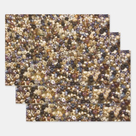 Gewichten van zaadkralen inpakpapier vel