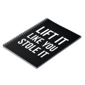 Gewichthef Gym Quote Til Het Zwart Wit Notitieboek (Linkerzijde)