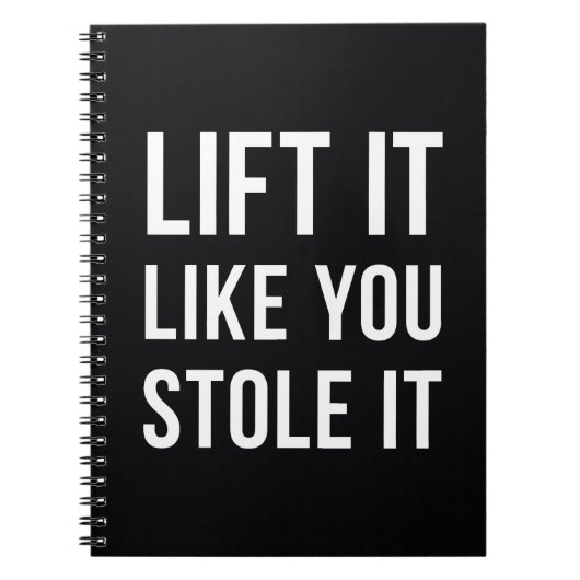 Gewichthef Gym Quote Til Het Zwart Wit Notitieboek (Voorkant)