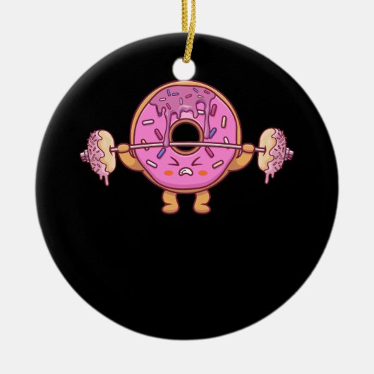 Gewichtheffen Barbell Funny Workout Gym Gewichthef Keramisch Ornament (Voorkant)