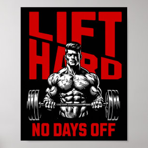 Gewichtheffen Bodybuilding Gym Motivatie Gezegde 2 Poster