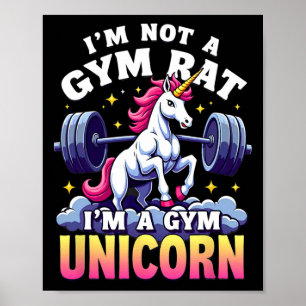 Gewichtheffen Bodybuilding Ik ben geen Gym Rat Uni Poster