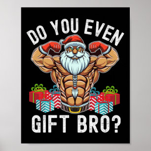 Gewichtheffen Bodybuilding Kerstmis Kerstman Poster