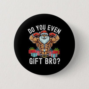 Gewichtheffen Bodybuilding Kerstmis Kerstman Ronde Button 5,7 Cm