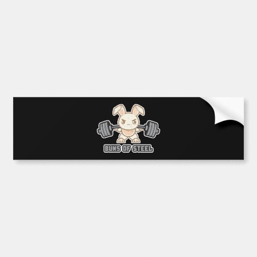 Gewichtheffen Bunny Cartoon - Squat - Beendag Bumpersticker (Voorkant)